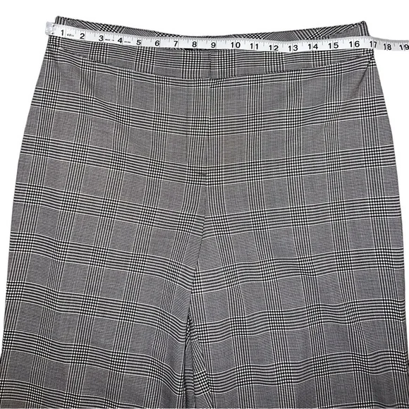 EUC St. John Wool Spandex Stretch Trouser Dress Pant Black Cream Plaid Size 12 - Picture 10 of 14